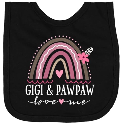 inktastic Gigi and Pawpaw Grandchild Rainbow Newborn Bib