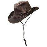 Dorfman Pacific Men's Outback Hat with Chin Cord, Brown, Small