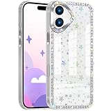 Jicekry Compatible with iPhone 17 Case for Women Girls Clear Bling Diamond Glitter 3D Rhinestone Case Cute Sparkly Shiny Gem Crystal Girly Luxury Fashion Protective Phone Cover Star