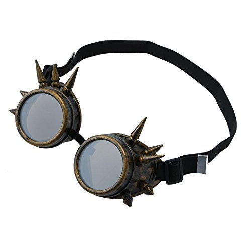 Gafas de Protección, Vovotrade Seguridad Vendimia Steampunk Soldadura Ciber Punk Escenario Espectáculo al aire libre de Sol Deportivo, Anti-Viento, Anti-Polvo, Anti-Niebla (D)