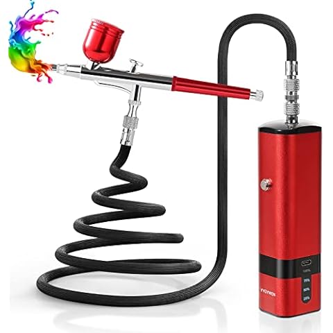 Airbrush Kit with Compressor, 32PSI Handheld Mini Air Brush Gun Set, Portable High Pressure Air Brushes for Painting, Tattoo, Nail Art, Mode, Makeup, Cake, Barber Cover