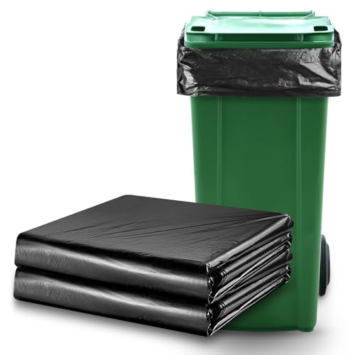 Bolsas de basura de plástico negro de 24 litros, bolsas de basura para cocina, hogar, oficina