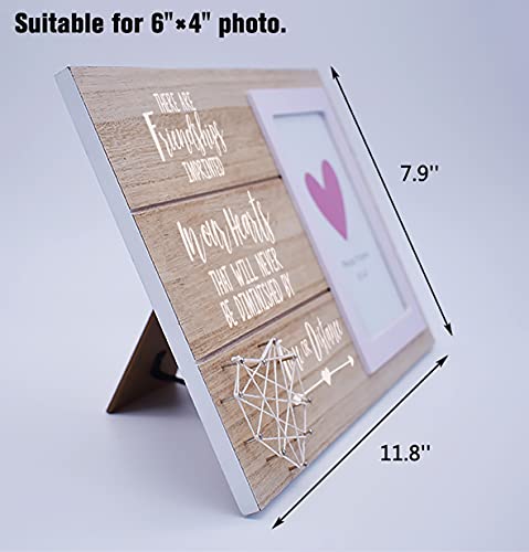 Nzy Picture Frame Gift For Best Friend Sister Bestie -Friendships Imprinted In Our Hearts -Long Distance Friendship Gift-Christmas Birthday Present-Friend Moving Away Photo Frame Gift #TOP2