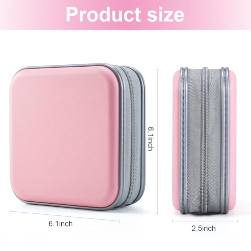 LIOVODE DVD Case, 48 Capacity CD Case Portable CD Holder Storage Hard Plastic DVD Wallet Holder Organizer for Car (Pink) - Image 6