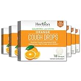 "Herbion Naturals Cough Drops with Orange Flavor, Sugar-Free with Stevia, Soothes Cough, For Adults