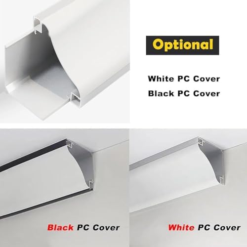 LED Aluminum Ceiling Trim Molding with Diffuser Channel - Indirect Wall/Ceiling Lighting, Double-Sided Luminous Cornice for Living Room, 1.6m/5.2ft (Neutral Light)
