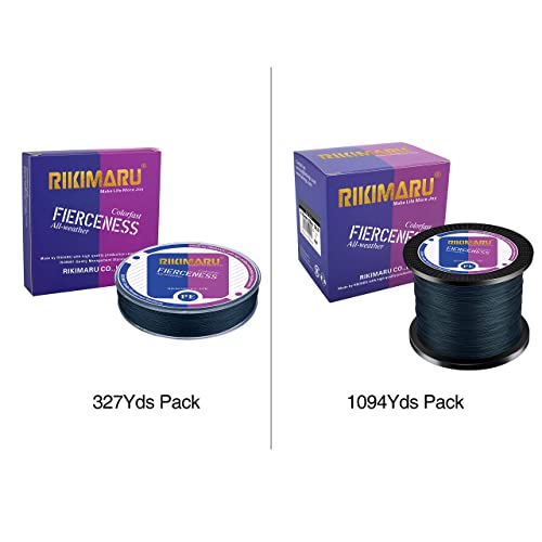 Rikimaru R1048-12 Braided Fishing Line Abrasion Resistant Superline Zero Stretch&Low Memory Extra Thin Diameter Dark Gray 327Yds,40Lb thumb #1