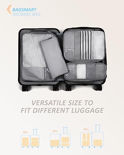 Image of BAGSMART Compression Packing Cubes for Travel, Lightweight Vacation Essentials, Suitcase Organizer Bags Set, Durable Luggage Organizer Travel Accessories (2 /4 /6 Set)