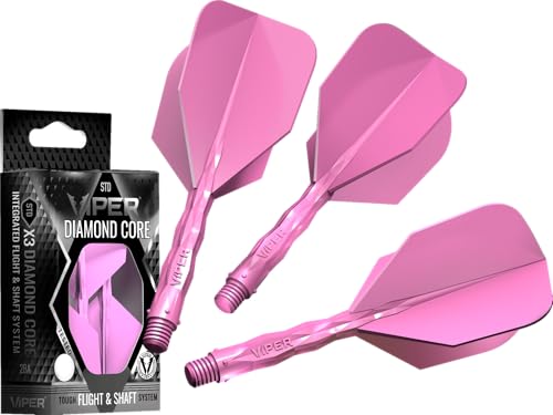 Viper Diamond Core Dart Flight & Shaft Set, Neon Pink