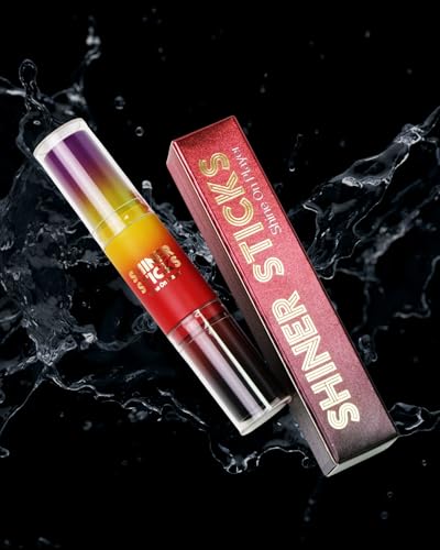 Image of SHINER STICKS Dual-colored Applicator Athletic Sunscreen Sticks, 14 Colors, SPF30 UVA & UVB Protection, Water-Resistant, Moisturizer, Glare Reduction, Easy application & removal (Red & Black)
