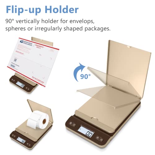 Qp Shipping Scale, High Accuracy Digital Scale 86Lb/0.1Oz With Hold/Tare Function, Backlit Lcd Display, Flip-Up Holder, Postal Scales For Shipping Packages, Mail Scale, Battery & Tape Measure Included #TOP1