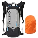 LOCAL LION Mochila Ciclismo 6L, Mochila MTB Ligera, Mochila Bicicleta Montaña Pequeña con Funda Impermeable para MTB|Bici|Enduro|Running|Moto|Ski|Esqui para Hombre y Mujer