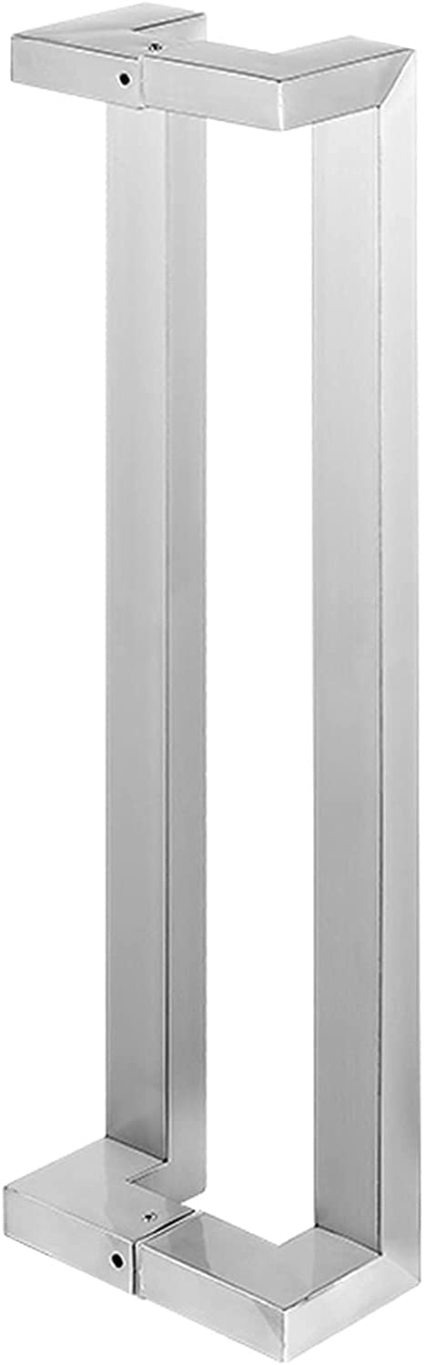 ADGCFKOP Shower Door Handle, Gold Two Sided Glass Door Handle,Heavy Duty Stainless Steel Bathroom Shower Pull Push Door Handles Sliding Barn Door Handle with Fittings(Silver,60cm/24in)