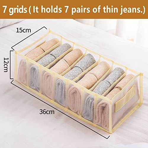 Clothes Organiser, 2 Pieces Wardrobe Organiser Trousers Drawer, Folding Mesh Clothes Storage with Handle, Storage Box Clothing Organiser for T-Shirts, Jeans, Leggings, Skirt