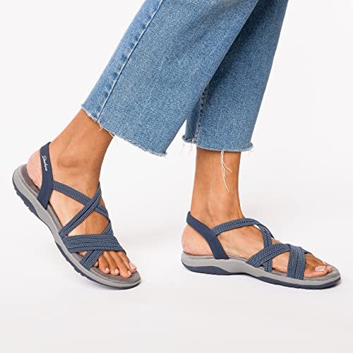 Skechers Sandales pour femme, bleu marine, 36 EU