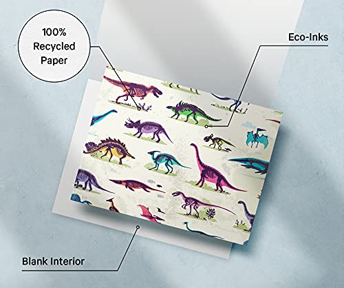 Twigs Paper - Dinosaur Note Card Set - 12 Blank Cards (5.5 X 4.25 Inch) With Envelopes - Great For Kids - Birthdays - Eco Friendly Stationery - Made In Usa From Sustainable Materials #TOP7