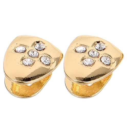 TEHAUX Grills Dentali Oro Brillanti 2 Pezzi per Adulti, Accessorio Leggero e Unico per Feste Hip Hop e Look Rapper