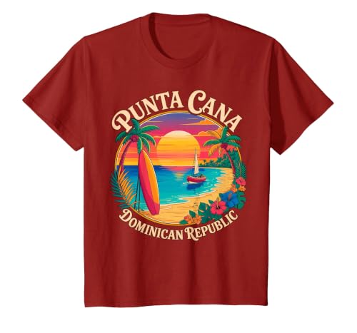 Punta Cana Dominican Republic Vacation T-Shirt, Youth, Cranberry Red, 2T