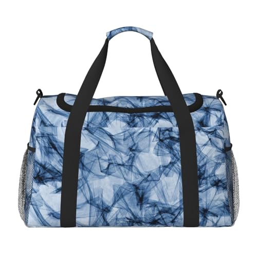 Dark Blue Marble Foldable Travel Duffel Bag Tote Carry On Luggage Bag For Weekend Getaways, For Spontaneous Trips