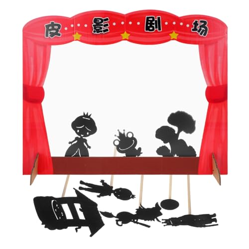 SOPOTUTU - SOPOTUTU Ensemble Jeu D'Ombres ThéâTre Marionnettes DIY pour Enfants Spectacle Histoire Interactif Comprend Papier PVC Bois 18X14X6 Pouces