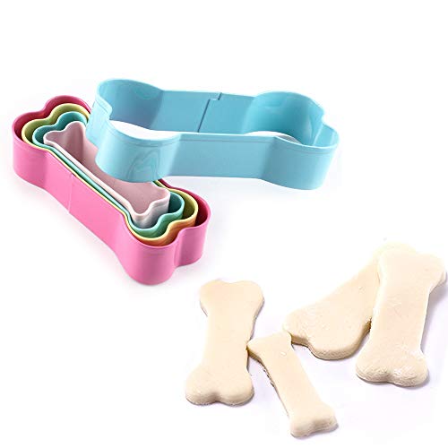 Cookie Cutter Dog Bone Shape Set, Amison Stainless Steel Metal Dog Bone Shape Cutters Colorful Bpa Free 5 In 1 #TOP4