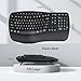 MEETION Wireless Ergonomic Keyboard, Wave Keys Firm Wrist Rest for Natural Typing, 2.4G USB-A Cordless Receiver and USB-C Adapter, Ergo Computer Keyboard Compatible with Windows/Mac/PC/Laptop, Black