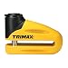 Trimax T665LY Hardened Metal Disc Lock - Yellow 10mm Pin (Long Throat) with Pouch & Reminder Cable