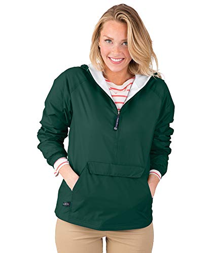Image of Charles River Apparel Unisex Classic Solid Pullover, Water-Resistant Windbreaker with Flannel Lining
