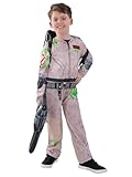 Smiffys Kids Ghostbusters Costume – Grey Jumpsuit & Inflatable Proton Pack – 1984 Retro Film Fancy Dress Outfit for Boys – Halloween Paranormal Investigator Dress-Up - Age 7-9 - Image 1
