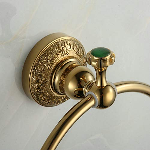 Beelee Wall Mounted Towel Ring/Towel Holder,Solid Brass Construction,Gold Finish,Bathroom Accessories