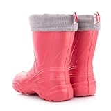 federleicht LEMIGO federleichte KInder EVA Thermo Gummistiefel gefüttert Termix 861(Rosa/Grau, 34/35 EU)