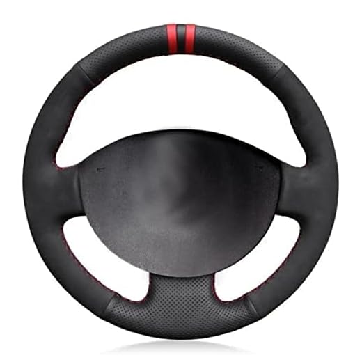 ZLFCCar rattskydd mjukt svart äkta läder mocka, för Renault Megane 2 2003-2008 Kangoo 2008-2012 scenisk 2 2003-2010, svart tråd