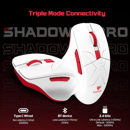 EvoFox Shadow X Pro Wireless Gaming Mouse White - Image 3