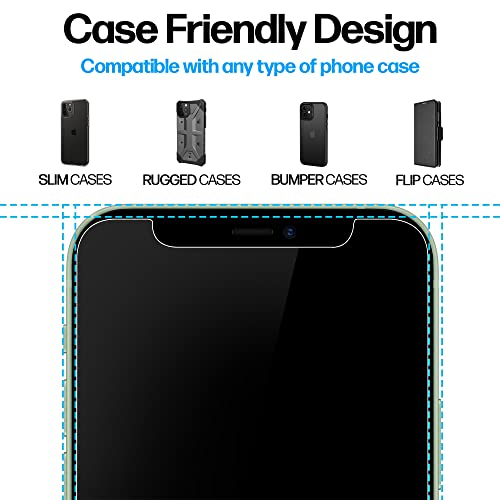 Image of Power Theory 2-Pack Screen Protector for iPhone 12 Mini Premium Shatter Resistant Tempered Glass [9H Hardness], Easy Install Kit, 99.99% HD Clear, Bubble Free, Case Friendly, Anti-Scratch, Anti-Smudge