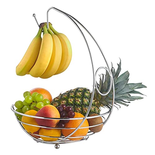 Panier De Fruits Cuisine Métal Fruit Basket, Panier de Fruits, Bol de Fruits Assiette de Fruits Simple Salon Salon Suspendu Plateau en Banane Raisin Fruit Rack Banane Rack Assiette en Bonbon Durable Cover