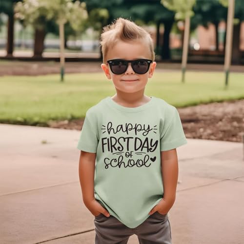 Image of Girls Boys Happy First Day of School Shirts Kid Back to School T-Shirt Kindergarten 1st 2nd Grade Outfits Tees Tops