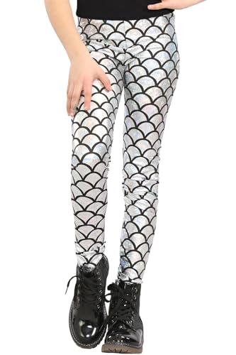 Pantalones de pescado para niña regalo diseño de sirena brillantes Argento Grigio infantil