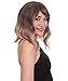 HPO Women's Shoulder Length Heat Resistant Wavy Bob Wig - Adjustable Fashion Wig with Face Framing Bangs Multiple Colors (Brown)