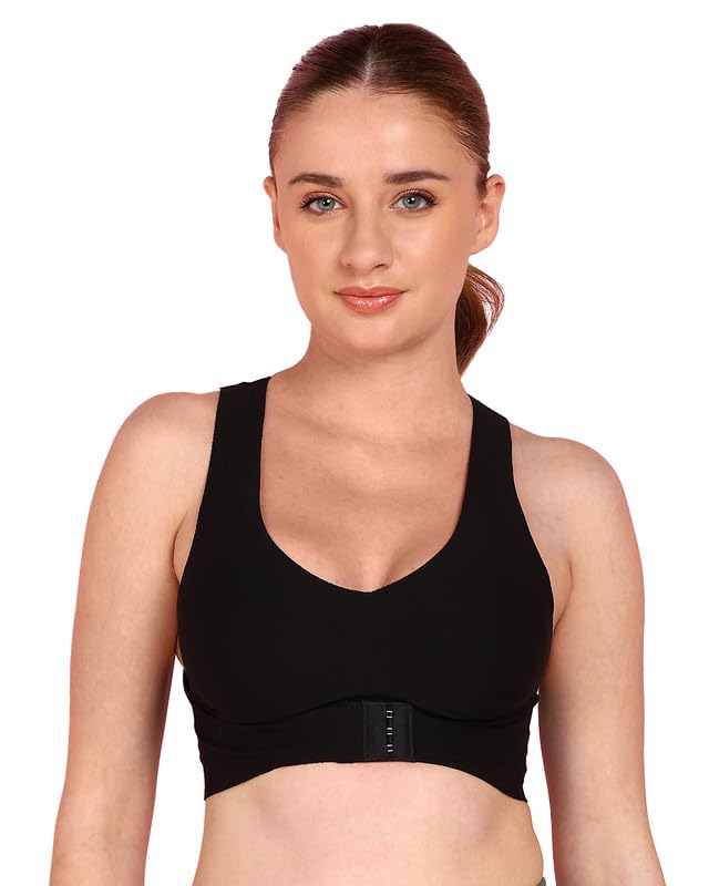 Image of Tweens Cotton Non-Padded Bonded Gym Bra for Women | Crisscross Back Support | Full Coverage Wire-Free for Workouts | Hidden Concealer | No Elastic Move Freely | Breathable Cotton | Pack of 1