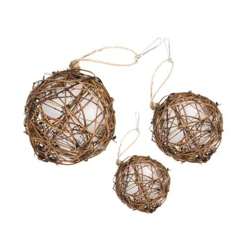 Milisten 3 Stücke Nistmaterialien Für Vögel Kugelform Halter Papageiennistmaterial DIY Zubehör Vogelnistmaterial Kolibrinest Nistmaterial Für Sittiche Handgefertigte Vogelhausmaterialien