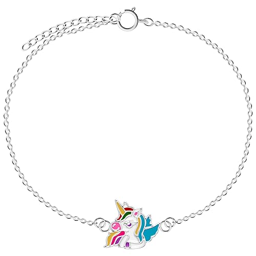 Bracelet licorne argent anti-allergie réglable pour poignet enfant