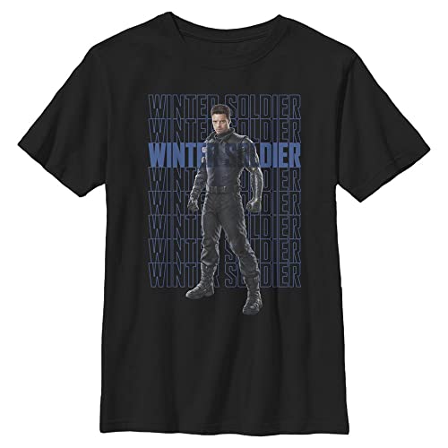 T-shirt Marvel Falcon Winter Soldier noir pour garçon en taille enfant XS