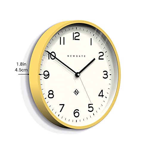 Newgate® Number Three Echo Wall Clock - Analog Wall Clock - Modern Clock - Kitchen Wall Clocks - Round Wall Clock - Easy To Read - British Design - 14 Inch Clock (Cheeky Yellow) #TOP5