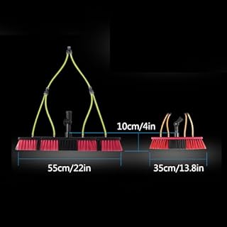 Brosse de nettoyage pour panneaux solaires 6 m - Outil rotatif en alliage d'aluminium pour un entretien efficace des panneaux solaires de toiture et de parement de maison - Tête de brosse de 54 cm