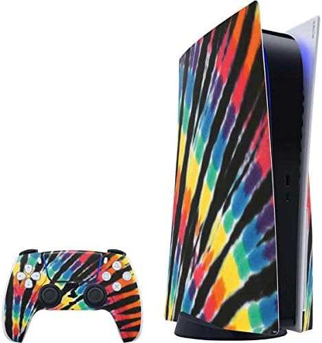 Skinit Decal Gaming Skin Compatible with PS5 Bundle - Rainbow Tie Dye Design