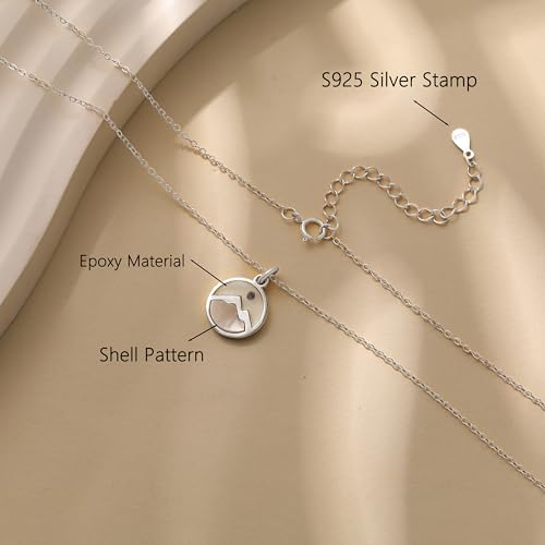 925 Sterling Silver Mountain Mustard Seed Necklace for Women Dainty 14k Gold Plated Pendant Necklace Graduation Necklaces Faith Jewelry Baptism Confirmation Religious Christian Christmas Gifts 6
