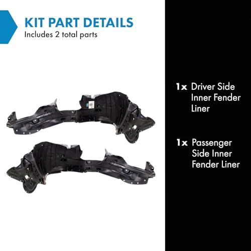 Image of TRQ Front Inner Fender Liner Set Compatible with 2014-2020 Nissan Rogue NI1248135 NI1248158 NI1249135 NI1249158