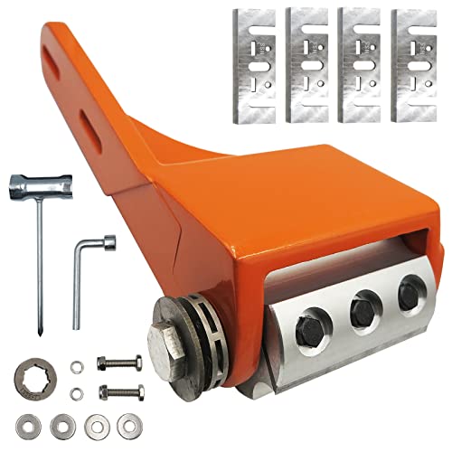 LAJIAOZ Orange Log Peeler - Log Debarking Tool As Chainsaw Debarker Attachmen Debarker Tool Timber Framing Tools Main for Log Builders Sawmills Home Builders(with 4 Blades 2 Spare)