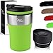 Milu Termo Taza 210ml - Vaso Termico de Viaje - Café para Llevar - Taza de Viaje - Taza de Acero Inoxidable para Beber - con Aislamiento de Doble Pared (Verde, 210ml)