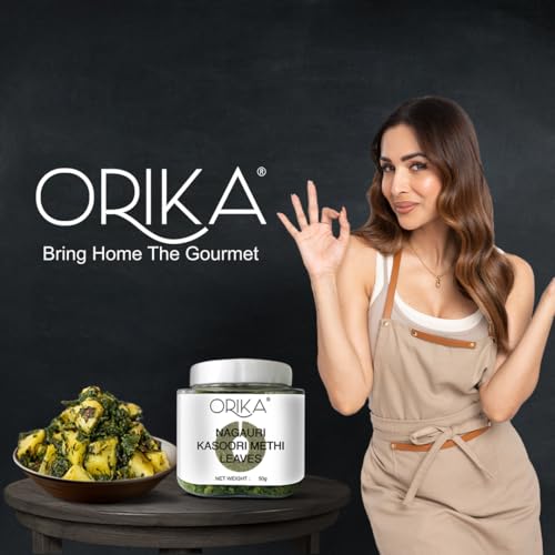 Image of Orika Kasoori Dry Whole Methi - 50g Fenugreek Leaves for Authentic Indian Cuisine | Enhance Flavor & Aroma | Ideal for Cooking & Seasoning | 100% Natural